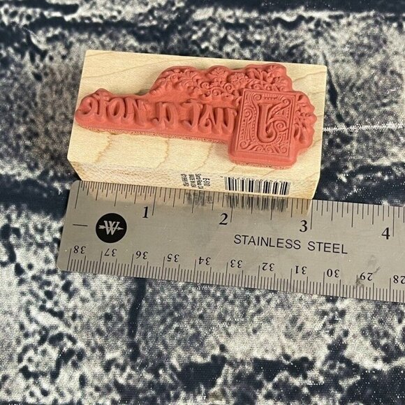 PSX Rubber Stamp Just A Note F-2105 E-510 Phrase Wood Mounted - Picture 6 of 9